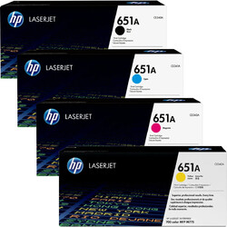 HP 651A / CE340A / CE341A / CE342A / CE343A Toner Sparset schwarz, cyan, magenta
