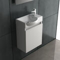 Alpenberger Badmöbel-Set Vormont Waschbecken mit Unterschrank Hochglanz Gäste-WC