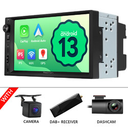 DAB+CAM+DVR+Eonon Android Auto 13 7" Touch Doppel DIN Autoradio GPS Navi CarPlay