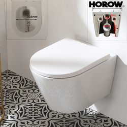 Drehspülung Spülrandlos WC Hänge Toilette mit Softclose Sitz + Bidet Komplettset