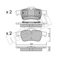 1x ORIGINAL® Metelli 22-0337-0 Bremsbelagsatz, Scheibenbremse Hinten, exkl.