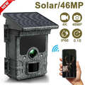 4K WLAN Bluetooth Solar Powered Jagdkamera 46MP Wildkamera Fotofalle PIR Akku
