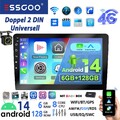 DAB+ Android14 6+128G Carplay Autoradio GPS Navi SWC Bluetooth WIFI Doppel 2 DIN