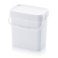 Eimer 10,3l rechteckig mit Deckel & Bügel  10 Liter weiß 10l  Gastro Futter