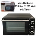 Deski Mini Backofen 15L Timer Oberhitze Unterhitze 1200W Ofen Backblech + Rost