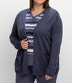 Sheego Damen Strickjacke Cardigan Langarm V-Ausschnitt indigo NEU
