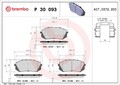 BREMBO Bremsbelagsatz, Scheibenbremse P 30 093 für HYUNDAI KIA