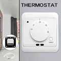 Raumthermostat Temperaturregler f. Fußbodenheizung inkl. Bodenfühler Analog weiß