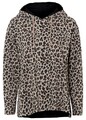 Kapuzen Sweatshirt mit coolem Leo-Print Gr 36/38 Kieselbeige Leo Damen-Sweat Neu