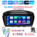 8.8" Autoradio Carplay Android 14 4+64GB Für BMW 3/5 Series E90 E91 E60 E61 CCC