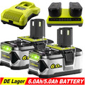 6,0AH Für Ryobi Akku 18V Lithium One Plus RB18L50 P108 RB18L40 9,0AH DE
