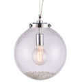 Hänge Decken Pendelleuchte Chrom & GLAS moderner runder Schirm Lampe Birnenhalter
