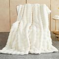 Kuscheldecke Kaninchen Plüsch Decke Super Soft Wohndecke Dick 230 x 250cm C1011