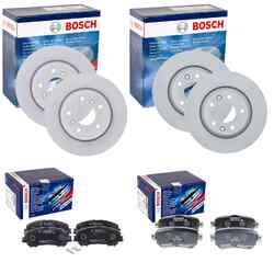 BOSCH BREMSSCHEIBEN + BELÄGE VORNE + HINTEN passend für QASHQAI 2 J11 + KADJARVA 296x26mm | HA 290x13mm