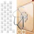 Menz Haken selbstklebend, 30 Stück Transparent Klebehaken extra stark (10 kg), 