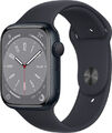 Apple Watch Series 8  (45mm) Aluminium , Mitternacht , Sportarmband Mitternacht