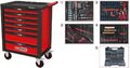 KS Tools RACINGline SCHWARZ/ROT Werkstattwagen mit 7 Schubladen und 515 Premium-