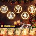 LED Weihnachten Saugnapf 3D-Effekt Hängend Fenster Lichter Party Deko Batterie