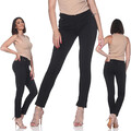 Damen Leggings Jeggings Treggings Stretch Hüft Skinny Röhren Hose Schwarz S-4XL