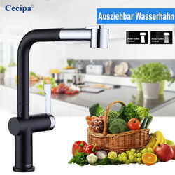 Cecipa Ausziehbar Küchenarmatur Wasserhahn mit 2 Strahlarten Spültischarmatur 