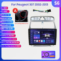 6+64G 9" Android 12 Auto GPS Stereo Radio Carplay WiFi für Peugeot 307 2002-2013