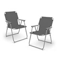 Camping Klappstuhl grau bis 120 kg - 2er Set - Garten Festival Strand Stuhl