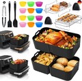 Heißluftfritteuse Zubehör für Ninja Foodi Flexdrawer AF500EU 10,4L - 22 Stück Ni