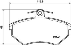 HELLA PAGID Bremsbelagsatz, Scheibenbremse 8DB 355 017-891 für VW SEAT