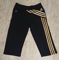 Adidas, Sporthose, Damen, Gr. S (34/36), Capri, 3/4, Stretch, schwarz/Gold 🏃‍♀️