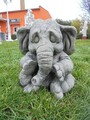 Steinfigur Elefant Steinguss 28 cm Skulpturen Statue Gartenfigur Gartendekoratio