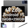 2025 Neu Tablet Android 15 14Zoll 24GB RAM+256GB ROM 8580mAh 4G LTE 2 SIM 2.4K
