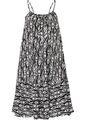 Kurzes Webkleid Gr. 44 Schwarz Weiß Bedruckt Sommerkleid Mini-Dress Neu