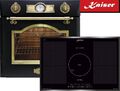 Autarkes Herdset Kaiser Empire Black Einbau Backofen 67L Induktionskochfeld 77cm