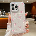 Handy Hülle mit Kartenfach Cute Bow Für iPhone 16 Pro Max 15 14 13 12 11 Cover