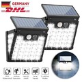 2er LED Solarleuchte Solarlampe mit Bewegungsmelder Außen Garten Fluter Strahler