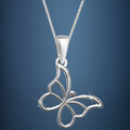Schmetterling Kette Anhänger Halskette 925 Sterling Silber Mädchen Damen Herz