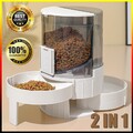 Hunde Katzen Wasser und Futterspender Futterautomat Wasserspender Futterstation