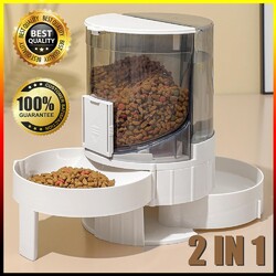 Hunde Katzen Wasser und Futterspender Futterautomat Wasserspender Futterstation