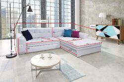 Design Ecksofa Bettfunktion Couch Neu Polster Couchen Textil Sofas Sofa Couchen