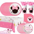 Disney Minnie Mouse Party Set – Pinke Geburtstag Deko & Geschirr Set 113 tlg