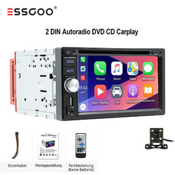 Kamera 2 DIN Autoradio Carplay Android Auto Mit DVD/CD FM AM RDS USB Bluetooth