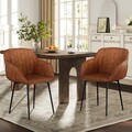 Esszimmerstühle 2er set Küchenstühle Kunstleder Polsterstuhl Esszimmer Braun