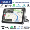 360° Drehbar Bildschirm Carplay  8 Core 6+128GB 1 DIN Autoradio GPS Navi Kamera