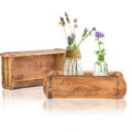 2x alte Holzkiste Holzdeko 32x15x9 cm - Vintage Ziegelform aus recyceltem Holz