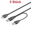 30cm 2.0 Y USB Kabel Adapter Verteiler Splitter 1x Buchse Kupplung an 2x Stecker