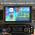 2+64G Für VW T5 Multivan Transporter  Autoradio CarPlay GPS Navi Android 15 Kam+