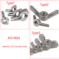 Flügelmuttern M3 M4 M5 M6 M8 M10-M24 A2 304 Edelstahl 3-Typen Metrisch Muttern