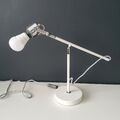 Weiß Metall Schreibtischlampe verstellbarer Schwenkarm Metall Büro Schreibtischlampe - E14