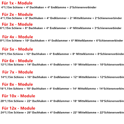 PV Solarpanel Halterung Ziegeldach Alu Solarprofil Dachhaken Montageschiene Set