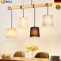 4 Flammig LED Deckenlampe Holz Hängelampe Wohnzimmer Pendelleuchte Esszimmer E27